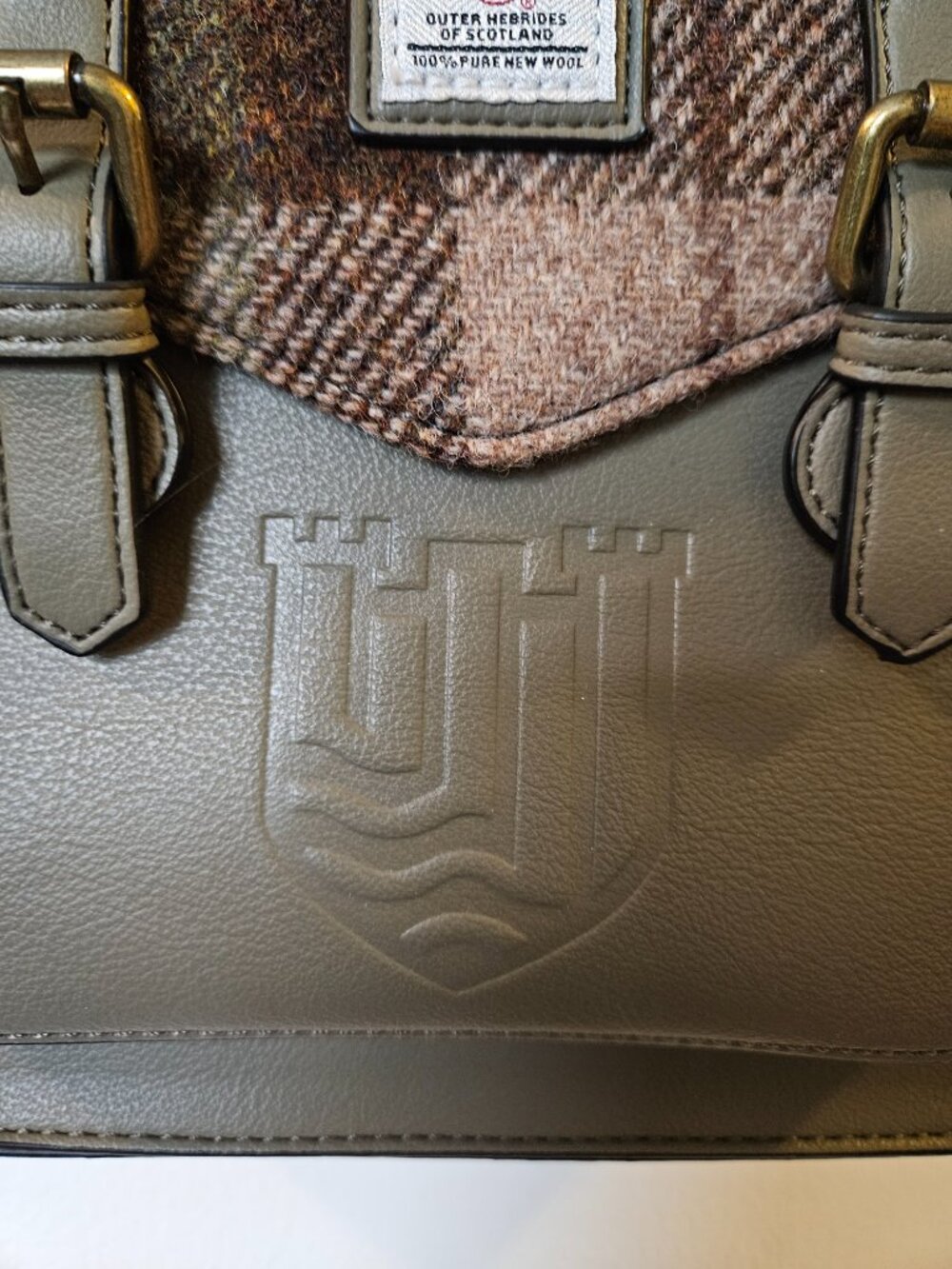 NWOT Harris Tweed & Leather Scottish The Calton mini Backpack in Chestnut - Picture 7 of 11
